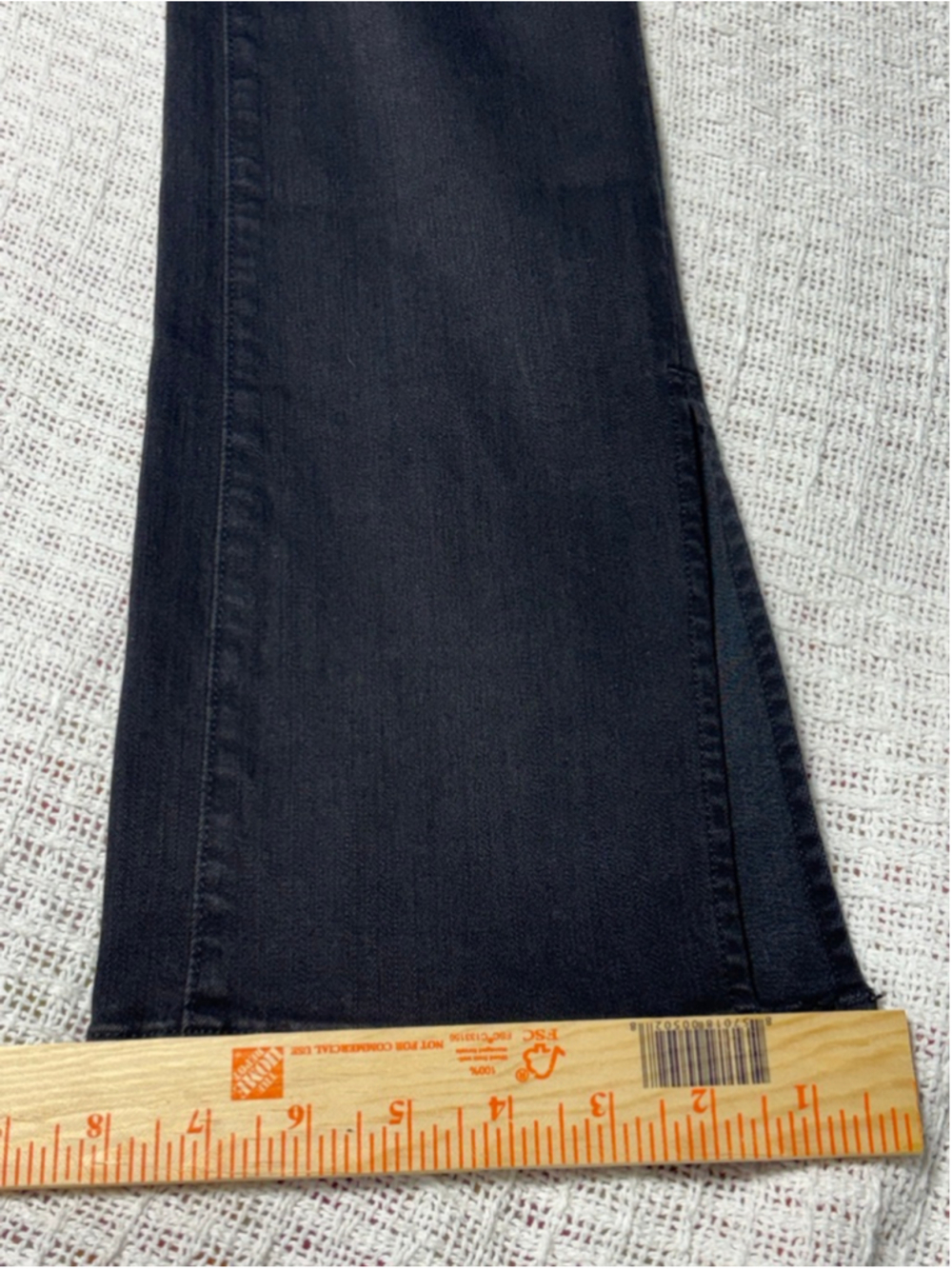 3X1 NYC Black Split Hem Bell Bottom Flare Denim Jeans Size 25 GUC - Picture 6 of 11
